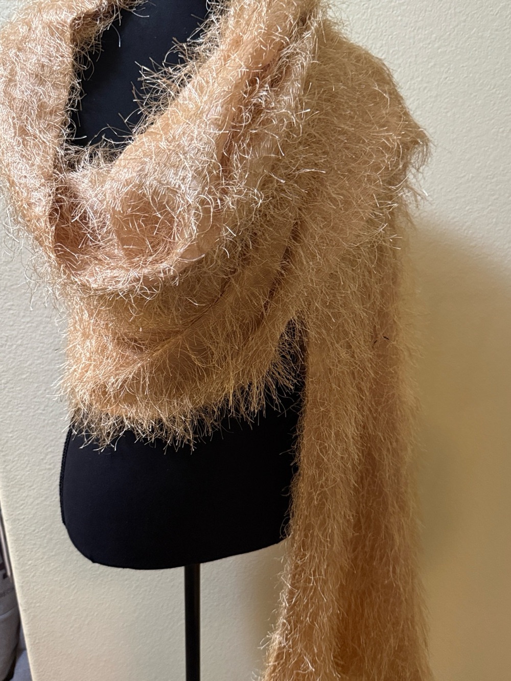 Trendy Fringe Wrap in Gold
